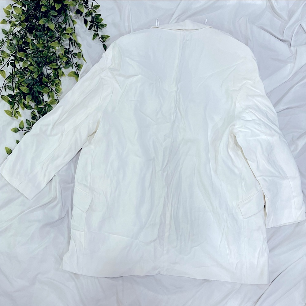 Mango Chic White Button-Up Jacket Size S Oversized - image 5